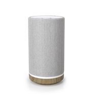 Knit Audio Timpani, KW101, Tower Bluetooth Wireless Indoor Speaker with 20W Output Power, Compatible for Android and Apple, Light Gray/Wood Grain, 6.3"x6.3"x12.4"