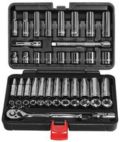EPAuto 45 Pieces 3/8" Drive Socket Set with 72-Tooth Pear Head Ratchet