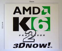 AMD K6 2 Processor with 3D Now Box Sticker 65 x 75mm [R6]