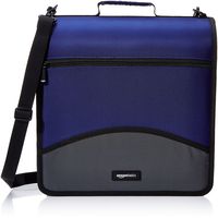 AmazonBasics 3-Ring Binder with Zipper - D-Ring, 4 Inch, Blue