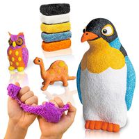 Craft Kits by VOYA - Modelling Art kit for Kids - Modelling Play Foam - Super Soft Dough - Modelling Clay - 3 in 1 Penguin + Dinosaur + Owl
