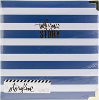 Heidi Swapp 313680 Album Storyline-D-Ring-8 x 11-Blue Stripe (44 Piece), Multicolor