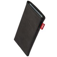 fitBAG Beat Black Custom Tailored Sleeve for Samsung Galaxy S5 Prime G906S. Fine Nappa Leather Pouch with Integrated Microfibre Lining for Display Cleaning