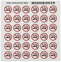 Brady 58570 Right-To-Know Pictogram Labels , Red/Black On White,  3/4" Width x 5/8" Height,  Pictogram "No Smoking" (36 Per Card,  1 Card per Package)