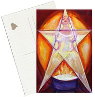 Witchcraft Pentacle Magick 4"x6" Set of 6 Linen Postcards