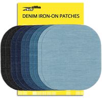 ZEFFFKA Premium Quality Denim Iron on Jean Patches No-Sew Shades of Blue Black 10 Pieces Assorted Cotton Jeans Repair Kit 4-1/4" by 3-3/4
