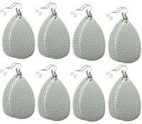 monochef Leather Earrings Lightweight Faux Leather Leaf Dangle Earrings Teardrop Earrings Antique Handmade Earrings for Women Gift, 8 Pairs