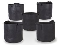 247Garden 5-Pack 7 Gallon Grow Bags/Aeration Fabric Pots w/Handles (Black)