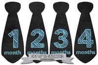 Months In Motion Monthly Baby Tie Stickers - Boy Month Milestone Necktie Sticker - Onesie Month Sticker - Infant Photo Prop for First Year - Shower Gift - Newborn Keepsakes - Chalkboard