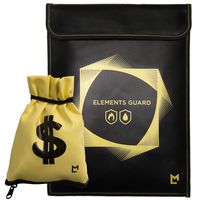 Fireproof Document Bags and Money Pouch - Large 15″x11″ and Silicone Waterproof Fireproof Money Bag with Fire Resistant Zipper, Safe Storage Holder for Passport Jewelry Valuables Cash Envelope A4 A5