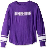 NCAA TCU Horned Frogs Women's Campus Specialties Long Sleeve Fan Tee, Large, Purple