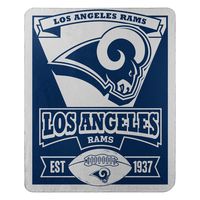 Officially Licensed NFL Los Angeles Rams "Marque" Printed Fleece Throw Blanket, 50" x 60", Multi Color