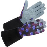 SKYDEER Women's Gardening Gloves with Deerskin Suede Leather and Extended Leather Cuff for Yard Work, Rose Pruning and Daily Work (SD6613LL)