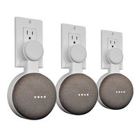 Mount Genie Affordable Essentials Google Home Mini (1st Gen) Outlet Wall Mount Hanger Stand | A Low-Cost Space-Saving Solution (White, 3-Pack)