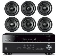 Yamaha 7.2-Channel Wireless Bluetooth 4K Network A/V Wi-Fi Home Theater Receiver + Definitive Technology 6-1/2" 2 Way High-Performance Natural Surround Sound in-Ceiling Speaker System (Set of 6)