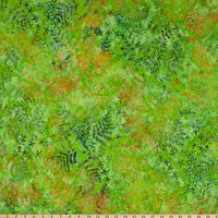 Timeless Treasures Tonga Batik Kiwiberry Branches & Buds Parakeet Fabric