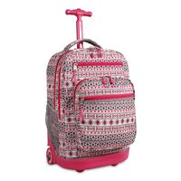 J World New York Sundance Laptop Rolling Backpack Backpack, SKANDI PINK