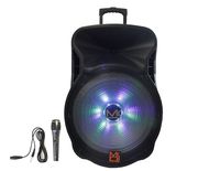 Mr. Dj DJ18BAT 18 Inch 5000W Max Power Speaker with Built-in Bluetooth & Battery, 1" LCD/MP3/USB/SD