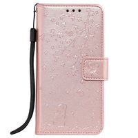 Lomogo Leather Wallet Case for Galaxy S8 with Stand Feature Card Holder Magnetic Closure, Shockproof Flip Case Cover for Samsung Galaxy S8 - LOHHA130346 Rose Gold