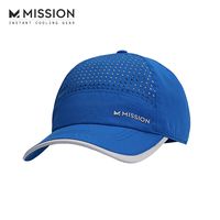 Mission Max Cooling Laser Cut Performance Hat, Men's & Women's Cap, UPF 50 Sun Protection, Hook & Loop Adjustable Tab, Evaporative Cool Technology, Cools Instantly when Wet - Cobalt Blue/Gray