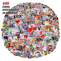 400 Pcs Flyzoo Cool Stickers Pack, Random Waterproof Vinyl Water Bottles Stickers, Skins Decals Mini Design for Hydro Flask Laptop Phone Case Tumbler Guitar Cup Bike Skateboard Helmet Luggage