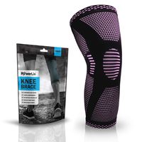 POWERLIX Knee Compression Sleeve - Best Knee Brace for Men & Women - Knee Support for Running, Basketball, Weightlifting, Gym, Workout, Sports - Please Check Sizing Chart