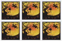 3dRose Halloween Backdrop - Greeting Cards, 6 x 6 inches, set of 6 (gc_24144_1)
