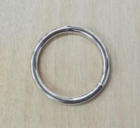 10 pk 1 3/4" Rings Solid Steel Nickel Plated Leather