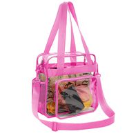 Bagail Clear Bag NFL & PGA Stadium Approved Tote Bags with Front Pocket and Adjustable Shoulder Strap (Hot Pink)