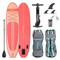 Retrospec Weekender 10' Inflatable Stand Up Paddleboard Triple Layer Military Grade PVC iSUP Bundle w/ paddle board carrying case, aluminum paddle, removable nylon fins, manual pump & cell phone case