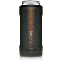 BrüMate Hopsulator Slim Double-walled Stainless Steel Insulated Can Cooler for 12 Oz Slim Cans (Glitter Charcoal)