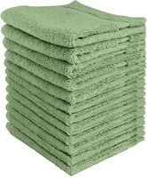 Utopia Towels - Premium Washcloths Set (12 x 12 Inches, Sage Green) - 600 GSM 100% Cotton Flannel Face Cloths, Highly Absorbent and Soft Feel Fingertip Towels (12-Pack)