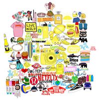 100pcs Vinyl Waterproof Stickers VSCO No Duplicate Lovely Decal Sunscreen Label for Phone POP Piano Car Laptop Luggage Skateboard Motorcycle Bicycle Label Graffiti Patches Guitar