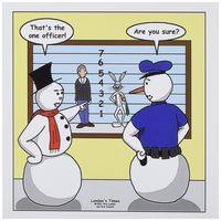 3dRose Snowman Police Line-Up - Greeting Cards, 6 x 6", Set of 12 (gc_2994_2)