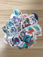 Sweetures Fishing Outdoor Fish Stickers for Waterproof Laptop Stickers Car Bicycle Suitcase Computer Water Bottle Mobile Phone Stickers Water Resistant Decals (50PCS)