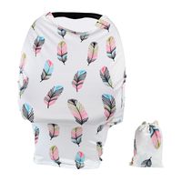 TUOKING Car Seat Covers for Babies, Silky Nursing Cover for Breastfeeding, Matching Storage Bag, Colorful Feather