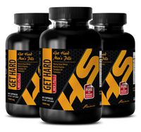 Male Supplements - GET Hard Men's Pills- Ginseng Capsules - 3 Bottles (180 Capsules)
