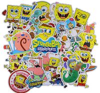 Spongebob Squarepants Stickers (100pcs), Laptop Sticker Vinyl for Funny Scrapbook MacBook Car Motorcycle Bicycle Luggage Decal Phone Luggage Computer Mug Notebook Home Wall Snowboard Waterproof