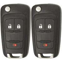 Keyless2Go Replacement Keyless Remote 3 Button Flip Car Key Fob for OHT01060512 (2 Pack)