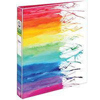 Avery + Amy Tangerine Designer Collection Binder, 1" Round Rings, 175-Sheet Capacity, Watercolor Rainbow (28322)
