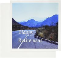 3dRose print of picture of mountain roads with happy retirement - Greeting Cards, 6 x 6 inches, set of 12 (gc_182469_2)
