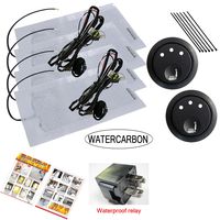 WATERCARBON Universal Car Seat Heater Kits 12v Carbon Fiber Heat Pads with Hi/Lo Temperature Switch 131~158 ℉(Set of 2) (3 White Point Round 3 Gear Heating Switch)