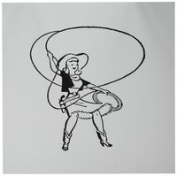 3dRose Cowgirl Drawing In Black And White - Greeting Cards, 6 x 6 inches, set of 12 (gc_61792_2)