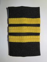 Noral Three Stripe Pilot Epaulets (Black NR-45, Gold Nylon)