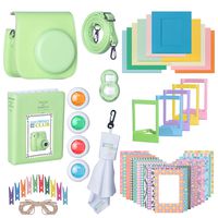 Fujifilm Premium Leather Camera Case with Accessories Kit Bundle for Instax Mini 9 Instant Film Camera | Includes Camera Strap + Photo Album + Picture Frames + Selfie Lens + Cleaning Cloth & More