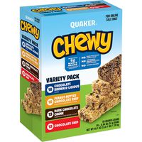 Quaker Chewy Granola Bars, 3 Flavor Chocolate Lovers Variety Pack, (58 Pack)