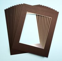 Pack of 10 BLACK 11x14 Picture Mats Matting with White Core Bevel Cut for 8x10 Pictures