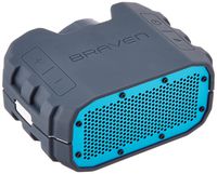 BRAVEN BRV-1 Portable Wireless Bluetooth Speaker [12 Hours][Waterproof] Built-in 1400 mAh Power Bank Charger - Gray/Cyan