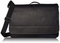 Kenneth Cole Reaction Come Soon Colombian Leather Flapover 15.6" Laptop Travel Messenger Bag, Black, One Size