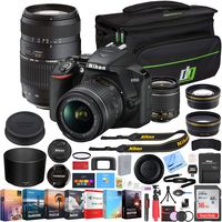 Nikon D3500 24.2MP DSLR Camera with AF-P DX NIKKOR 18-55mm f/3.5-5.6G VR Lens Bundle with 70-300mm f/4-5.6 DI LD Macro f AF with Built-in Motor, 16GB Memory Card and Accessories (5 Items)